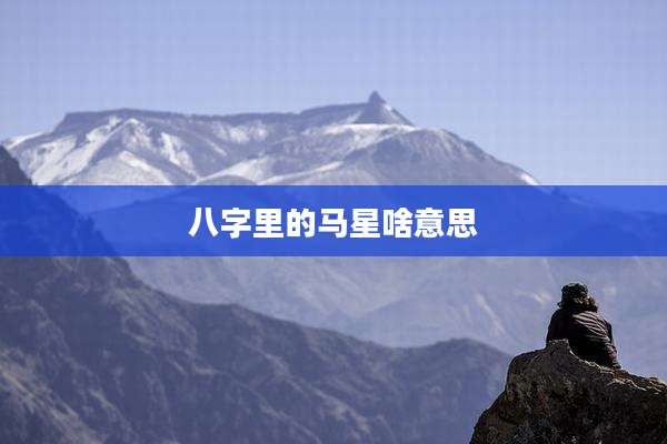 八字里的马星啥意思