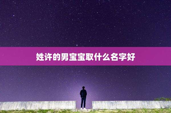 姓许的男宝宝取什么名字好