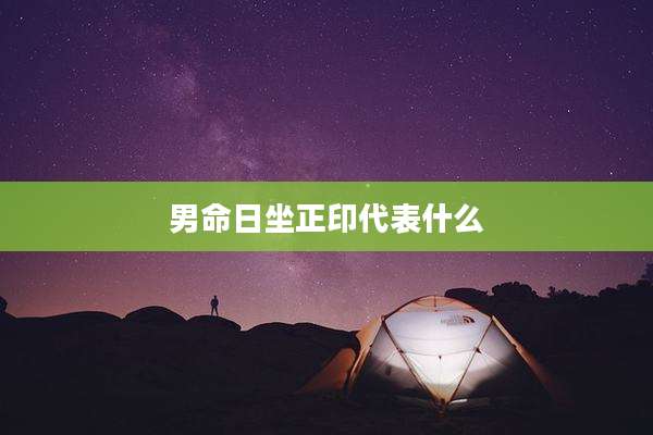 男命日坐正印代表什么