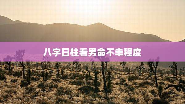 八字日柱看男命不幸程度