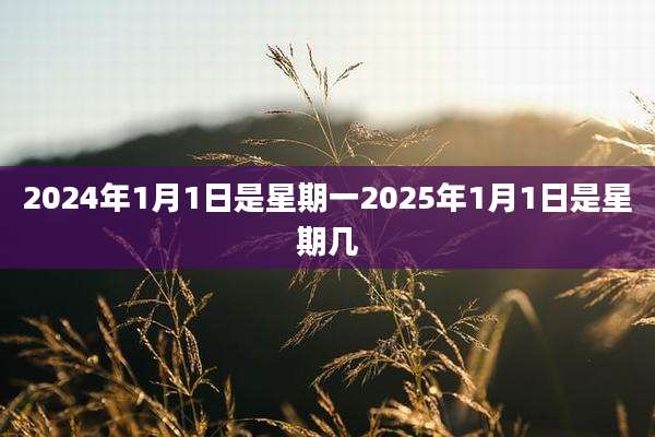 2024年1月1日是星期一2025年1月1日是星期几