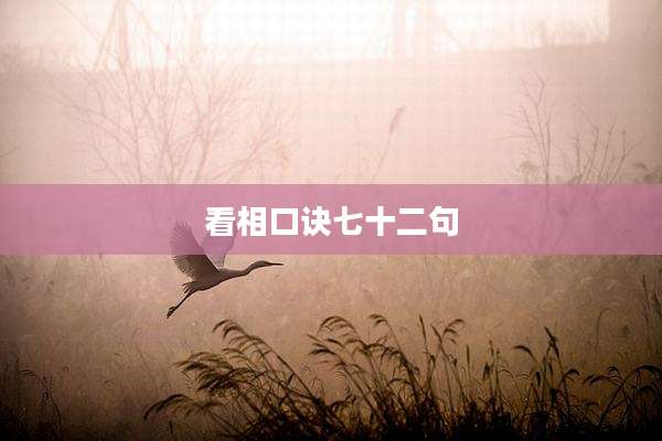 看相口诀七十二句