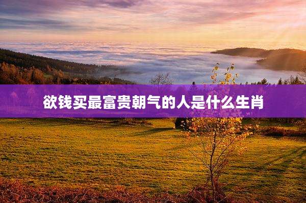 欲钱买最富贵朝气的人是什么生肖