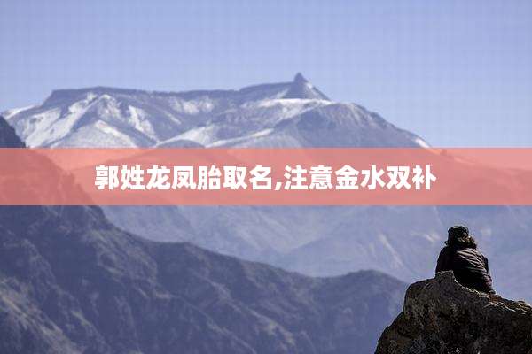 郭姓龙凤胎取名,注意金水双补