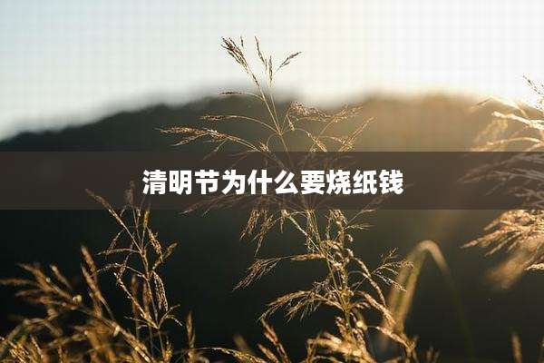 清明节为什么要烧纸钱