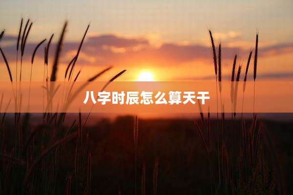 八字时辰怎么算天干