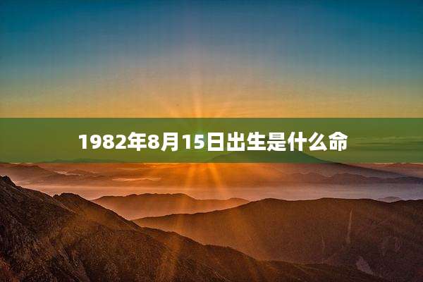 1982年8月15日出生是什么命