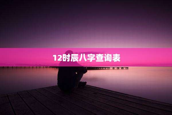 12时辰八字查询表