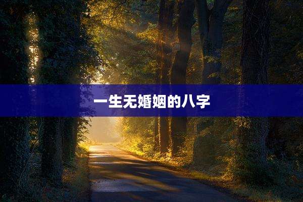 一生无婚姻的八字