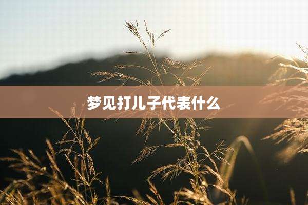 梦见打儿子代表什么
