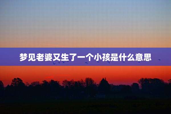 梦见老婆又生了一个小孩是什么意思