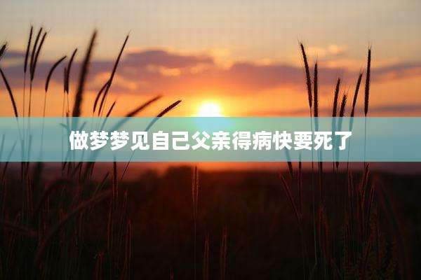 做梦梦见自己父亲得病快要死了