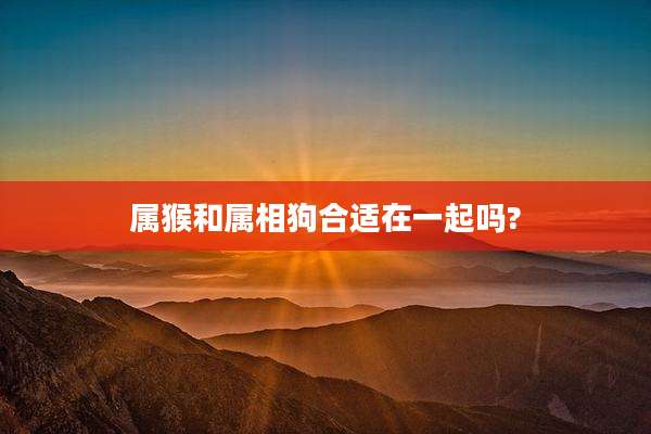 属猴和属相狗合适在一起吗?