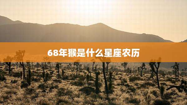 68年猴是什么星座农历