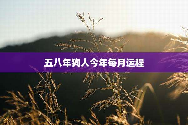 五八年狗人今年每月运程