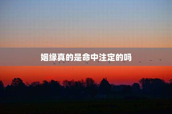 姻缘真的是命中注定的吗