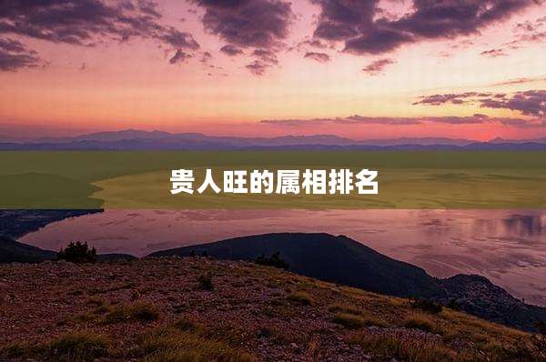 贵人旺的属相排名