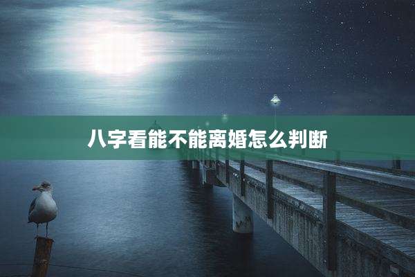 八字看能不能离婚怎么判断