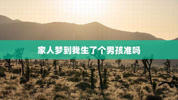 家人梦到我生了个男孩准吗