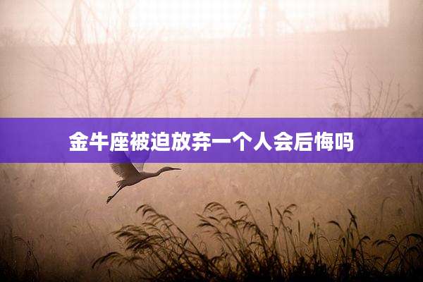 金牛座被迫放弃一个人会后悔吗