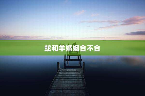 蛇和羊婚姻合不合