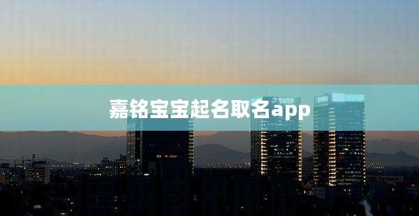 嘉铭宝宝起名取名app