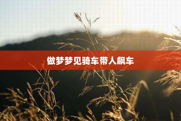做梦梦见骑车带人飙车