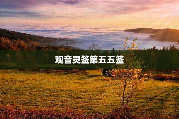 观音灵签第五五签