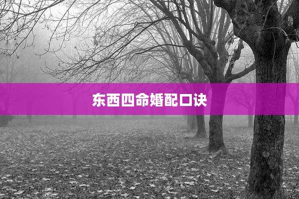 东西四命婚配口诀