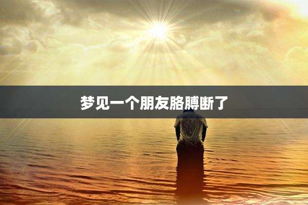 梦见一个朋友胳膊断了