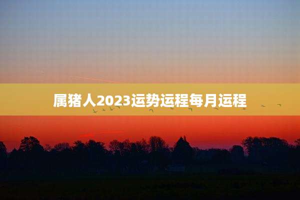 属猪人2023运势运程每月运程