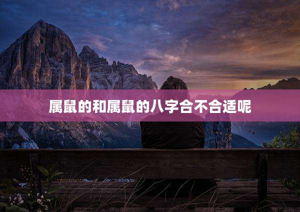 属鼠的和属鼠的八字合不合适呢