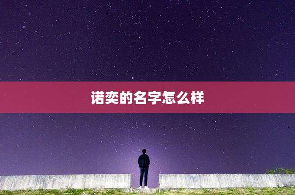 诺奕的名字怎么样