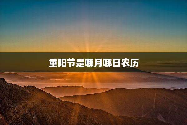 重阳节是哪月哪日农历