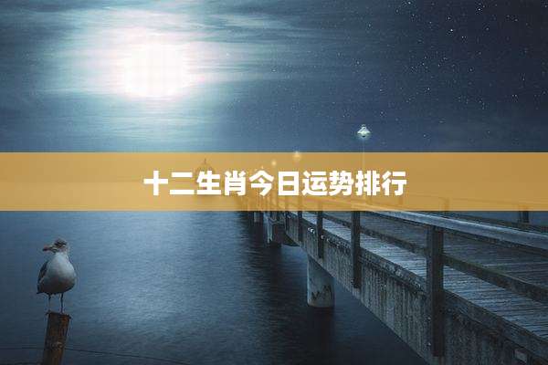 十二生肖今日运势排行