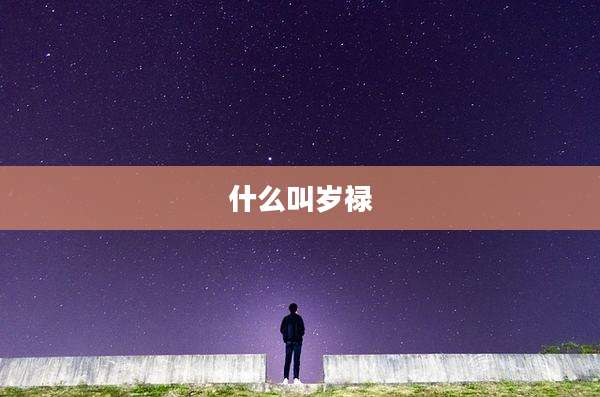 什么叫岁禄