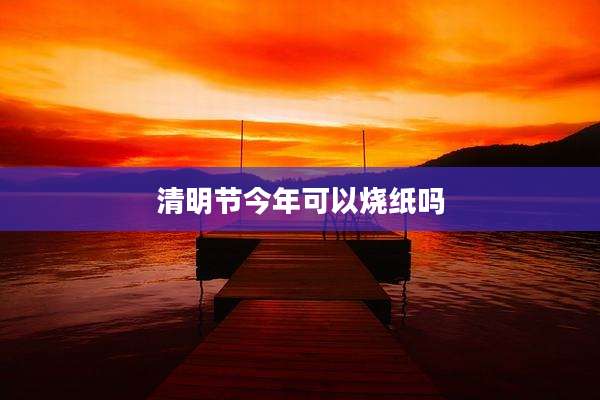 清明节今年可以烧纸吗