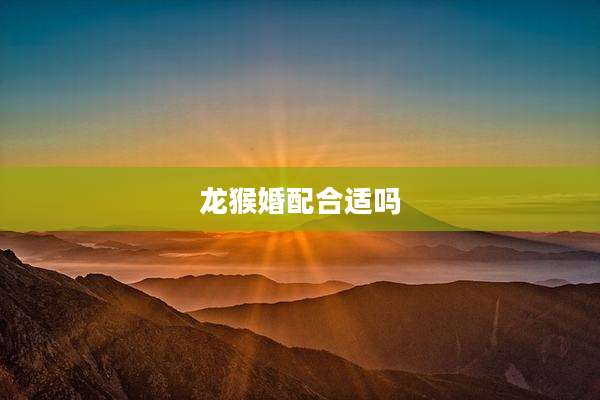 龙猴婚配合适吗