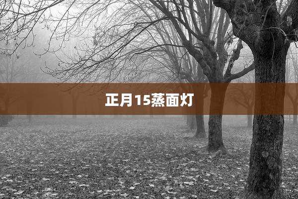 正月15蒸面灯