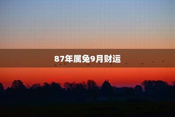 87年属兔9月财运