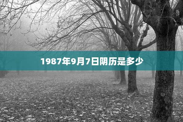 1987年9月7日阴历是多少
