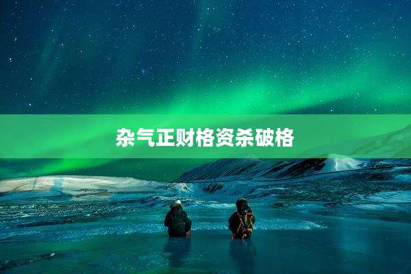 杂气正财格资杀破格