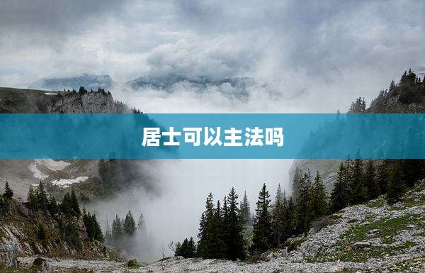 居士可以主法吗