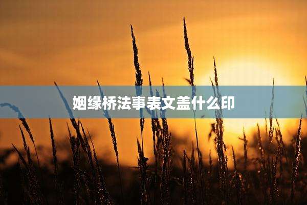 姻缘桥法事表文盖什么印