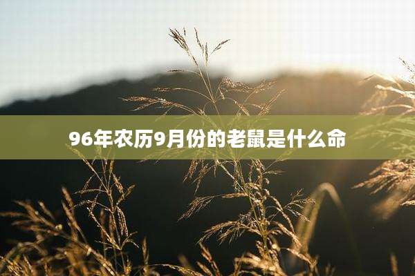 96年农历9月份的老鼠是什么命
