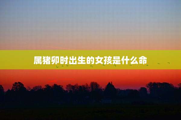 属猪卯时出生的女孩是什么命