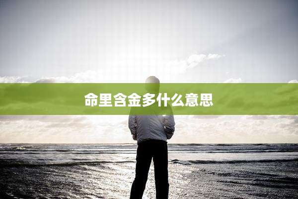 命里含金多什么意思