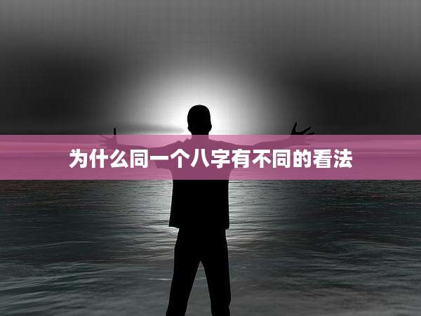 为什么同一个八字有不同的看法
