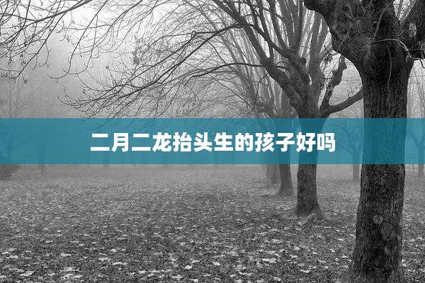 二月二龙抬头生的孩子好吗