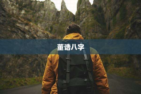 董诰八字